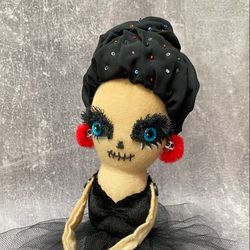 Scary doll for macabre decor .  Weird gifts .  Cute creepy doll . Halloween doll .