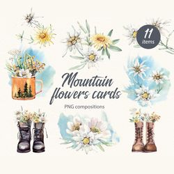 MOUNTAINS FLOWERS CARDS
