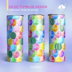 Candy 20oz Skinny Tumbler Sublimation Designs, Lollipops PNG Digital Download