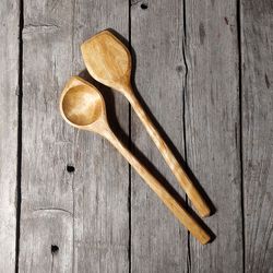 Handmade wooden cooking set Kitchen wooden utensils Wooden cooking tools Wooden spoon and spatula Carved wooden spoons