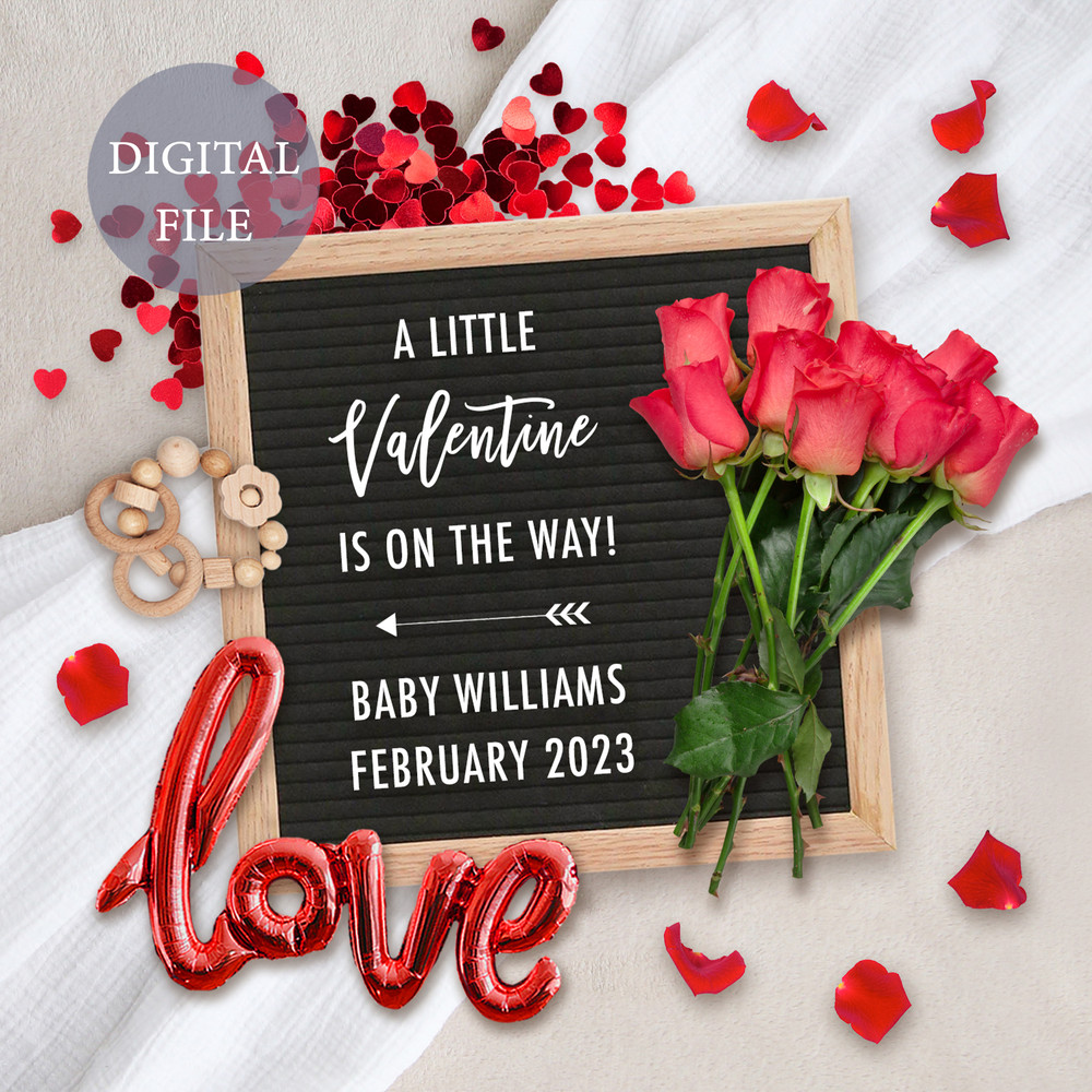 Personalised Valentines Digital Pregnancy Announcement For Social Media 0