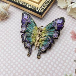 Vintage Butterfly, Wing Brooches, Fairy Butterfly, Brooch Amethyst, Jewelry butterfy
