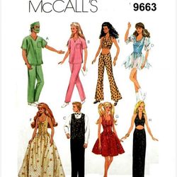 Barbie clothes Patterns Mc Calls 9663 PDF