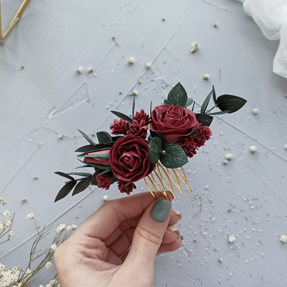 burgundy-wedding-hair-comb