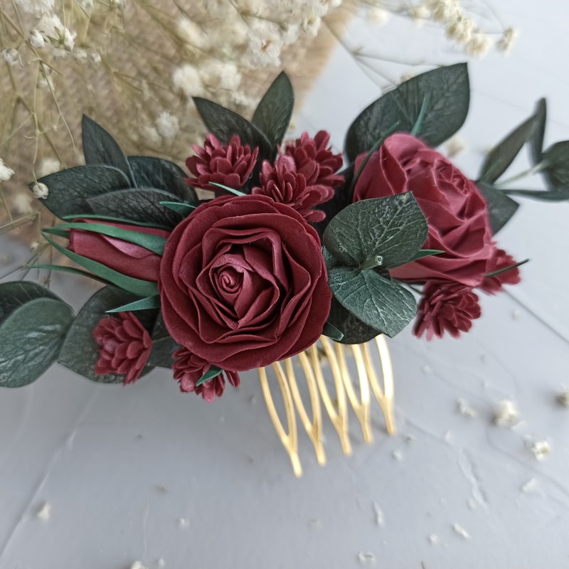 burgundy-flowers-hair-piece