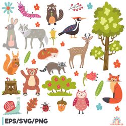 Cute Woodland Forest Animal Clipart