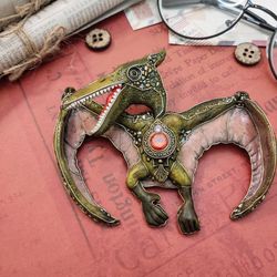 Brooch Pterodactyl, Ancient Animal, dinosaur brooch, ancient dinosaur, lizard