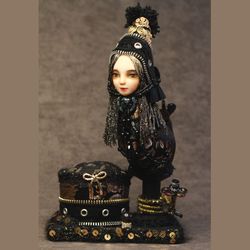 Dark Gotchic Doll style Needle Bed, unusual Needle holder