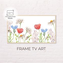 Samsung Frame TV Art | Watercolor Flowers Spring Composition Art For The Frame TV | Digital Art Frame Tv
