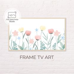 samsung frame tv art | watercolor flowers spring composition art for the frame tv | digital art frame tv