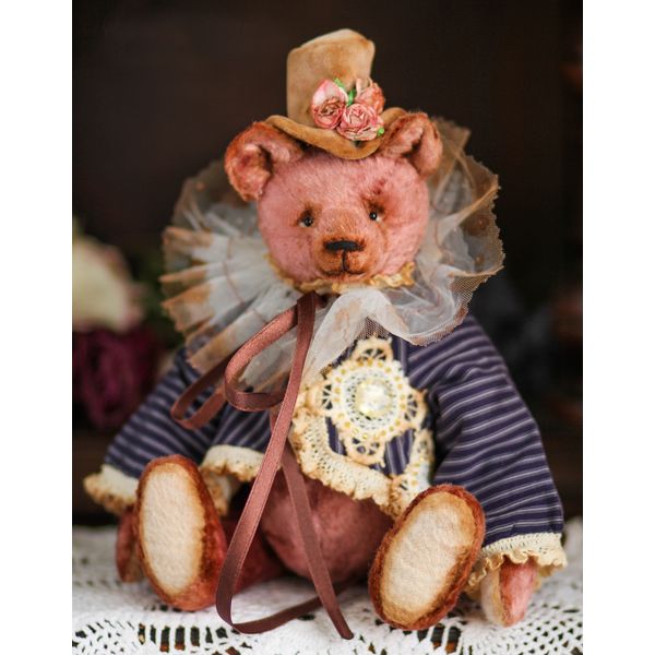4 Handmade - Artist-Collectible-Teddy-Bear-OOAK-Vintage Victorian Style toy OOAK Artist Teddy-Bear-Vintage-Victorian-Style-Collectible-Stuffed-Antique.jpg