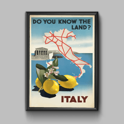 Italy vintage travel poster, digital download