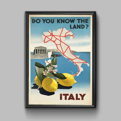 italy vintage travel poster, digital download