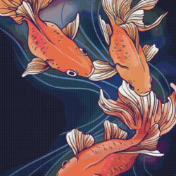 pdf counted cross stitch pattern | fish | 6 sizes