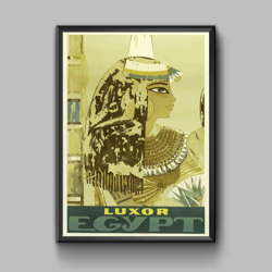 Luxor Egypt vintage travel poster, digital download