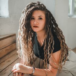 Autumn Mood Curled Synth DE SE Dreadlocks, Ombre Brown to Honey Beige, Double Single Ended, Fake Synth Hair Extensions