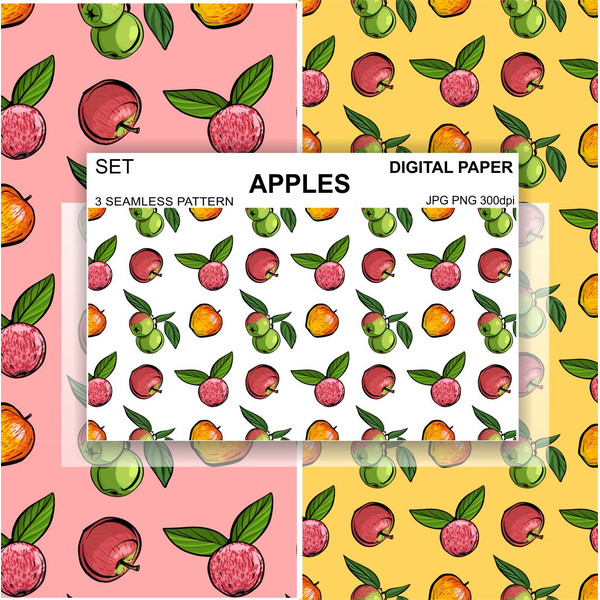Seamless-Pattern-Apples-Wallpaper-Fabric