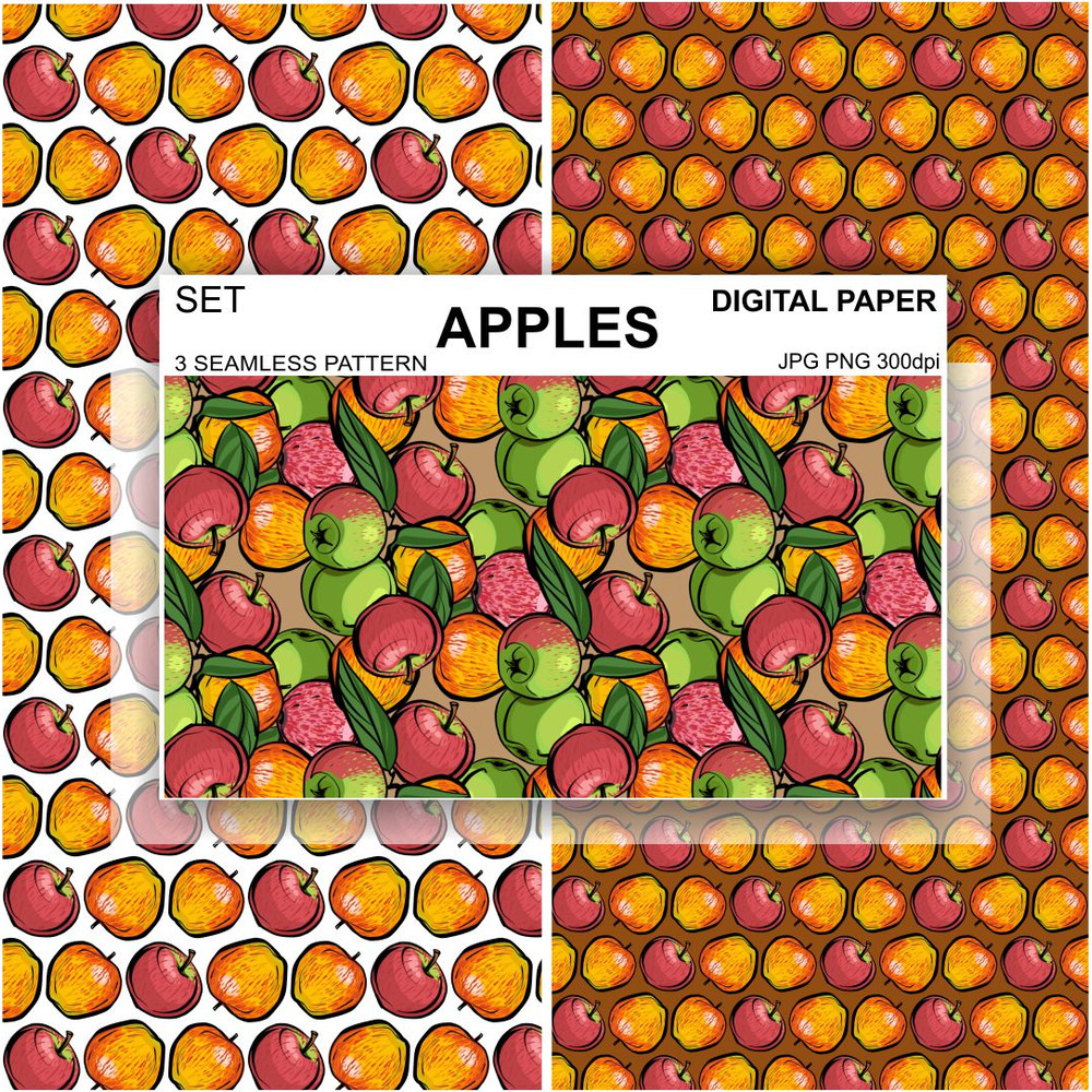 Seamless-pattern-apples-wallpaper-design