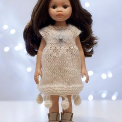 knitting pattern dress for 13 inch doll, paola reina clothes pattern, little darling dress pattern, knitted doll clothes