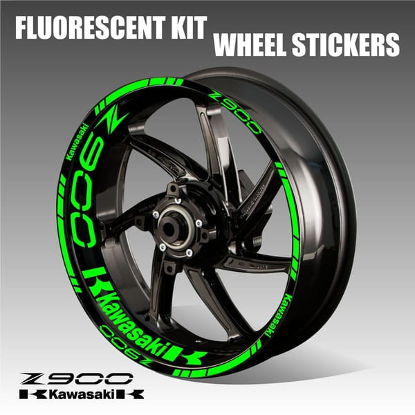 Z900 Rim Sticker Z900 wheel stickers Kawasaki motorcycle decals rim tape neon - Inspire ...