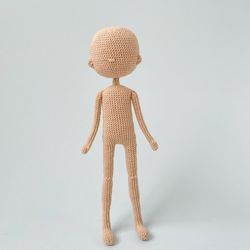 Body of a doll 20 cm/ 8 in. An empty doll. Doll blank crochet doll.  Puppet body.  Blank dolls. Custom doll body.