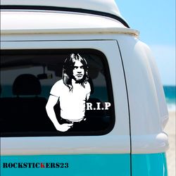 Malcolm Young vinyl portrait stickers guitar, car, laptop AC/DC without background decal RIP