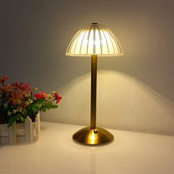 led curved shade decorative rechargeable bar & table lamp