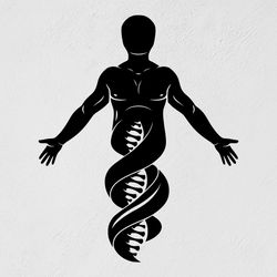 Helix DNA Code And The Human Body, Human Chromosome, Medicin, Wall Sticker Vinyl Decal Mural Art Decor