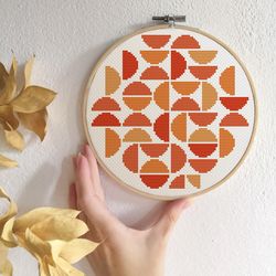 Contemporary cross stitch pattern PDF Abstract cross stitch for beginners Easy counted cross stitch Geometric xstitch