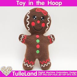 Christmas Ginger Toy Stuffe ITH Pattern in the Hoop Machine embroidery design