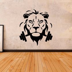 Bodybuilder Gym Fitness Crossfit Coach Sport Muscles A Ferocious Lion Wall Sticker Vinyl Decal Mural Art Decor