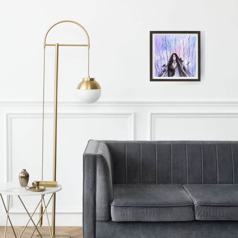 Nyx Painting Dark Goddess Original Art Witch watercolor-night-goddess-artwork-gothic-wall-art-7788.jpg