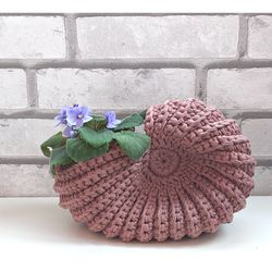 Table basket seashell Flower's planters Cottagecore style gift Home decor ideas