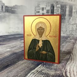 Saint Matrona of Moscow | Christian saints | religious gift | travel size icon | Hand painted icon | orthodox icon