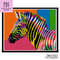 Rainbow zebra cross stitch pattern PDF, animals in pop art style.JPG