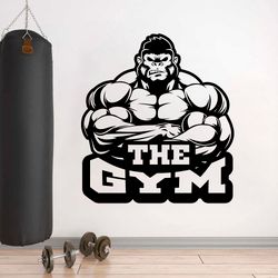 The Gym Bodybuilder Gym Fitness Crossfit Coach Sport Muscles Ferocious Gorilla Wall Sticker Vinyl Decal Mural Art Decor