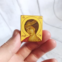 George the Victorious | Hand painted icon | Travel size icon | Orthodox icon for travellers | Small Orthodox icon