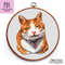 Smiling orange cat cross stitch pattern PDF, cute meme kitten embroidery design by Smasterilli.JPG
