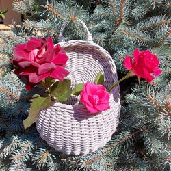 front door basket hanging basket flower basket wicker kitchen basket