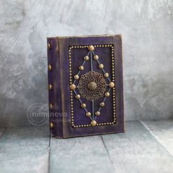 Dark purple spellbook Book of shadows Blank Book of spells Small witchcraft book A7 Occult book Mini magic journal Witch