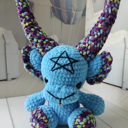 Baphomet crochet toy,amigurumi Baphomet, occult toy, amigurumi devil, blue Baphomet,Gothic toy, crochet idol, Halloween