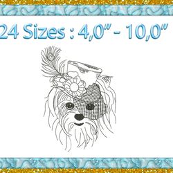 Yorkshire terrier machine Embroidery design Instant Download