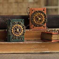Miniature book Mini books Tiny book charm Steampunk necklace Book keychain jewelry steampunk Bookworm gifts Book lover