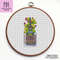Potted cacti cross stitch pattern with Eiffel tower in the glass. Cute and easy embroidery ornament for beginners by Smasterilli.JPG