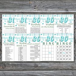 30th Birthday Party Games bundle,Adult birthday games package,Printable Birthday Games,INSTANT DOWNLOAD