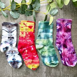Unisex Socks Tie Dye set of 4 handmade Cotton size 37-41