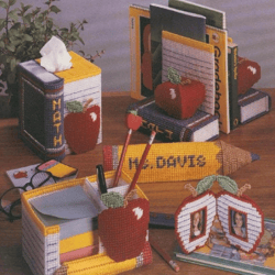 Digital | Vintage Plastic Canvas Pattern Apples for the Teachers | Plastic Canvas 7-Mesh | ENGLISH PDF TEMPLATE