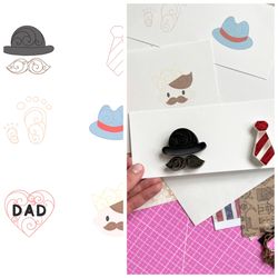 Set of patterns - Happy Fathers Day - Cards for him - Gift for boy