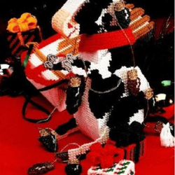 Digital | Vintage Plastic Canvas Pattern Christmas Cows | Plastic Canvas 7-Mesh | ENGLISH PDF TEMPLATE
