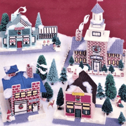 Digital | Vintage Plastic Canvas Pattern Home for Christmas | Plastic Canvas 7-Mesh | ENGLISH PDF TEMPLATE
